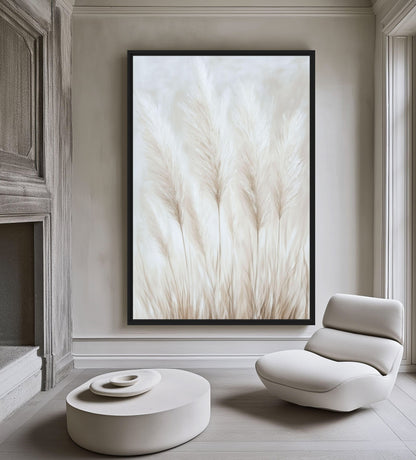 Pampas Grass Coastal Art Canvas Print Detail | PaintFu