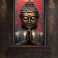 Praying Buddha Spiritual Art Framed Canvas