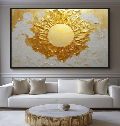 Sun Modern Art Canvas Print Detail | PaintFu