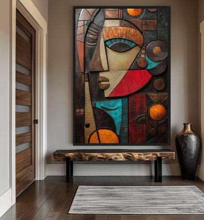 Mayan Mask Mexican Art Canvas Print Detail | PaintFu