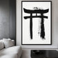 Japanese Torii Gate Minimalist Art Framed Canvas