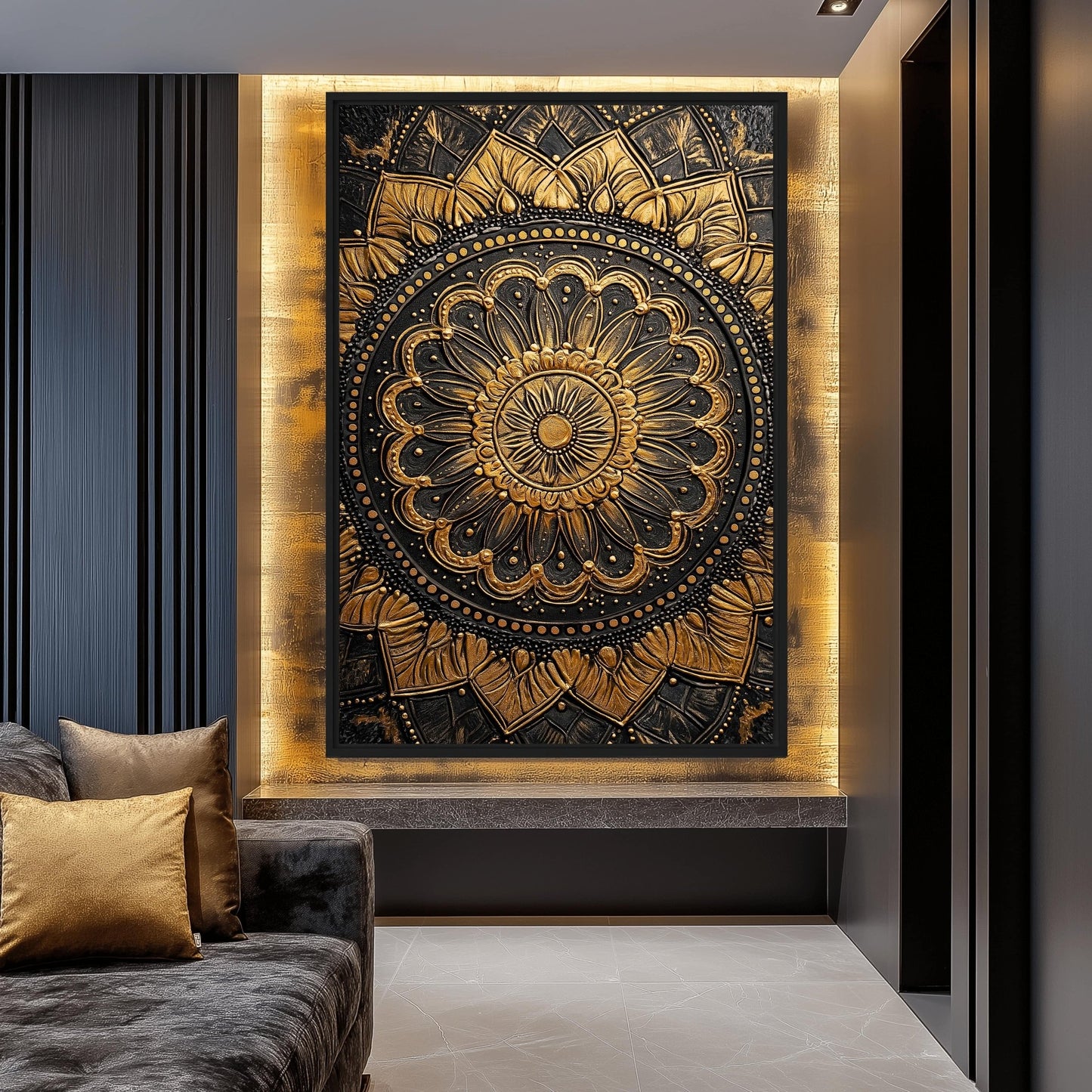 Mandala Spiritual Art Framed Canvas