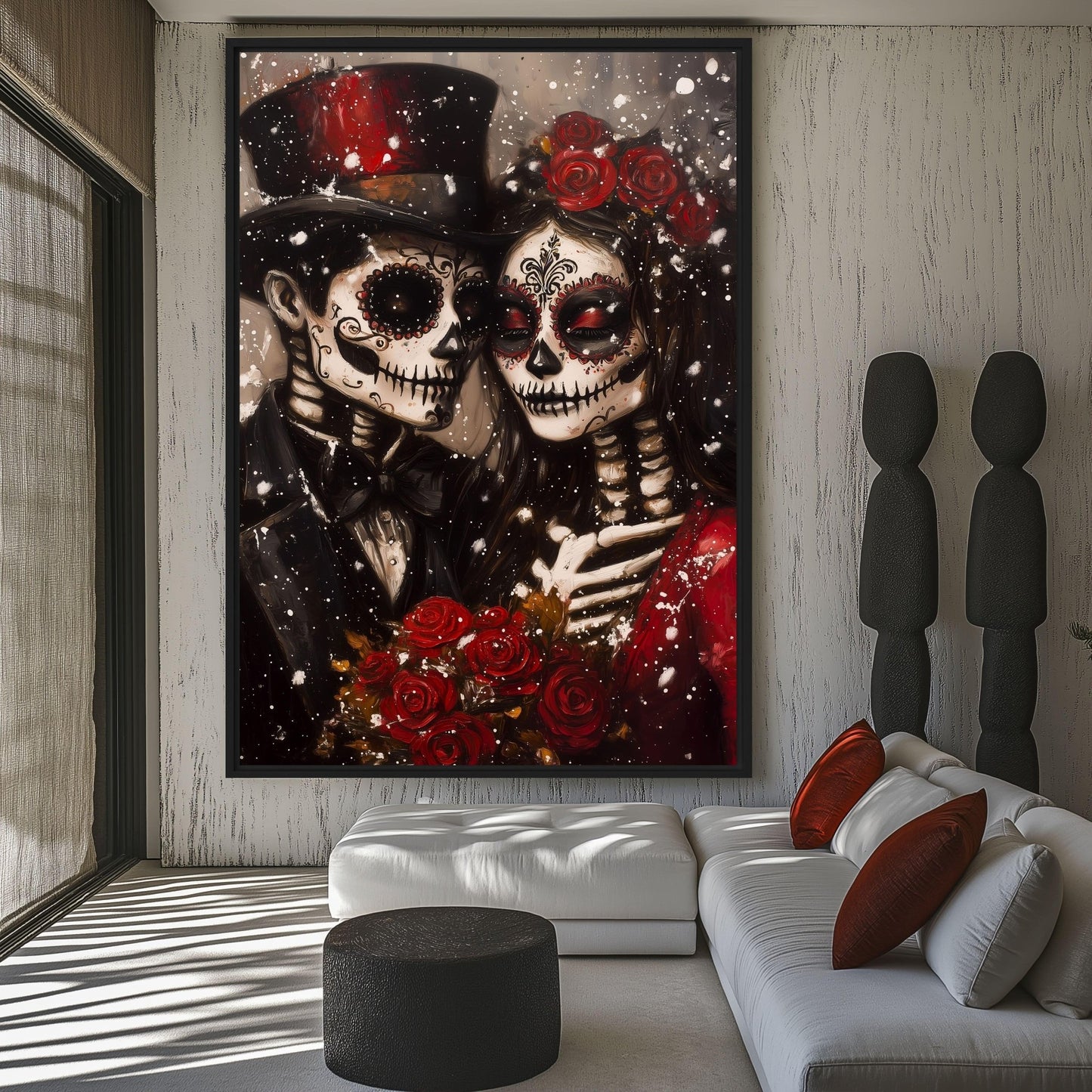 Day of the Dead Couple Framed canvas