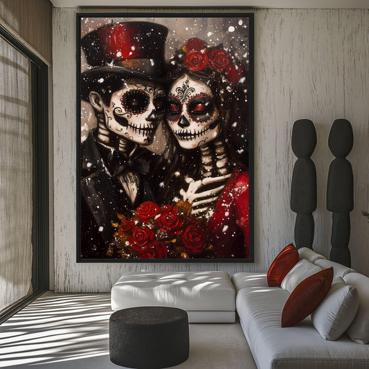 Day of the Dead Couple Framed canvas