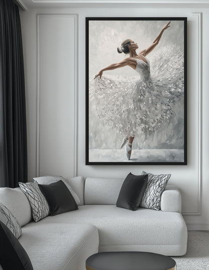 Ballerina Elegance Modern Art Canvas Print Detail | PaintFu