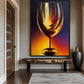 Wine Glass Abstract Art Framed Canvas