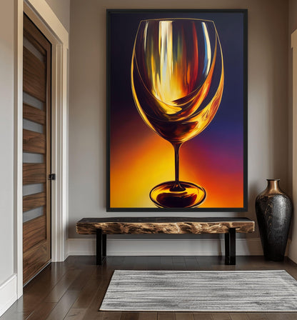 Wine Glass Abstract Art Canvas Print Detail | PaintFu