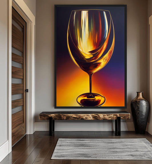 Wine Glass Abstract Art Digital Print