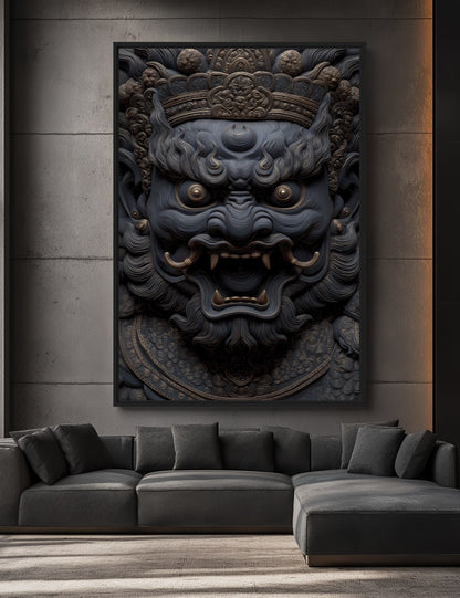 Black Jambhala Buddhist Art Framed Canvas - PaintFu