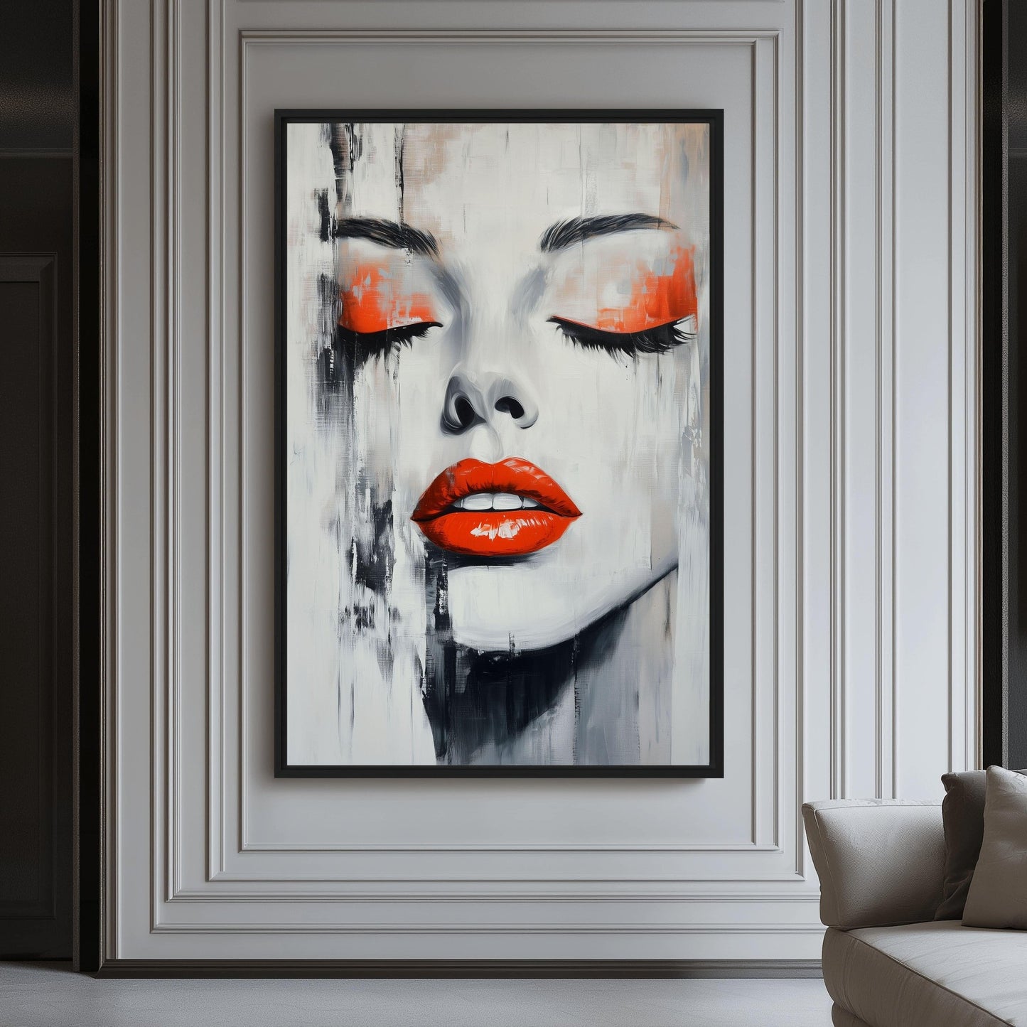 Woman With Red Lips Modern Art Digital Print