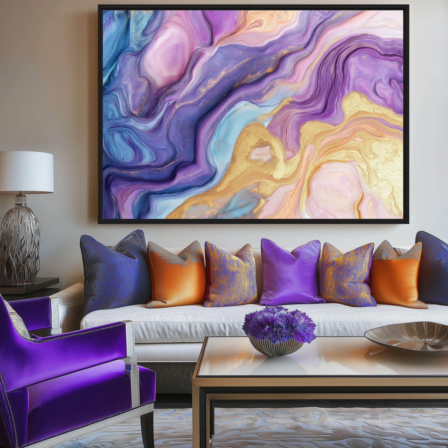 Purple & Gold Fluid Digital Print