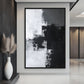 Black White & Grey Abstract Art Framed Canvas
