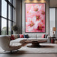 White Pink Flowers Floral Art Framed Canvas
