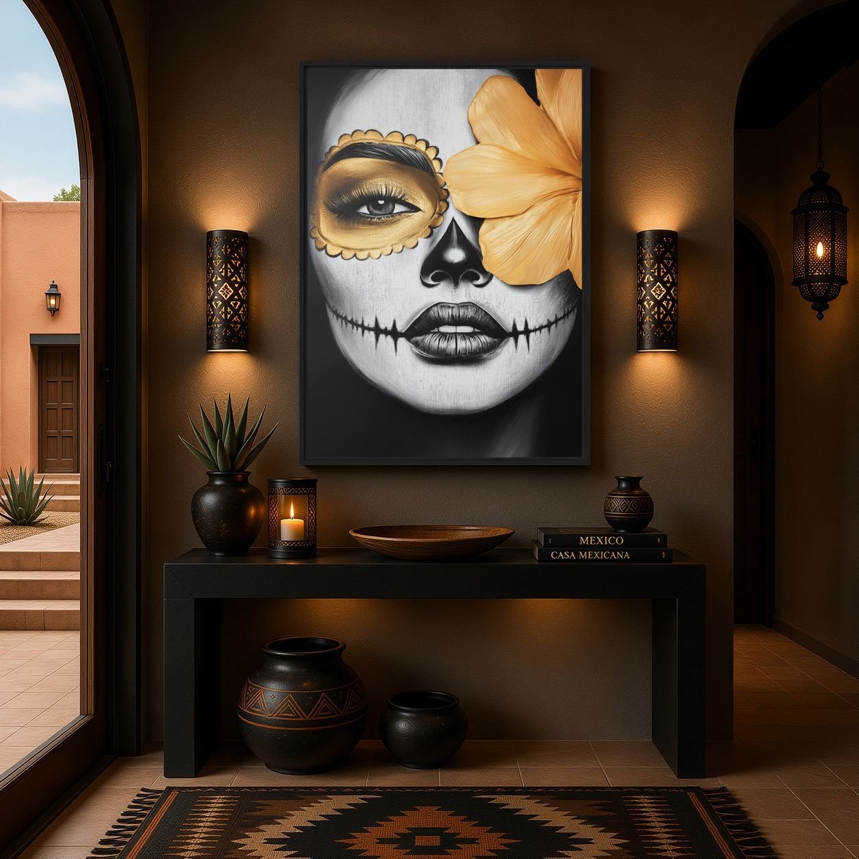 Sugar Skull Woman Portrait Digital Print - PaintFu