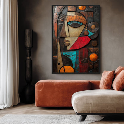 Mayan Mask Mexican Art Canvas Print Detail | PaintFu