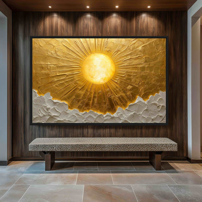 Sun In the Clouds Impasto Art Digital Print