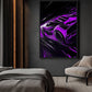 Purple Sports Car Framed Canvas