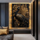 Majestic Peacock Wall Art Framed Canvas