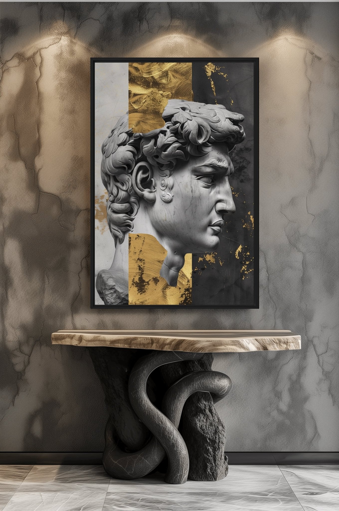 David Sculpture Greek Mythology Art Framed Canvas