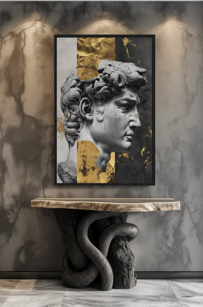 David Sculpture Greek Mythology Art Framed Canvas