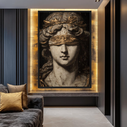 Lady Justice Trendy Art Canvas Print Detail | PaintFu
