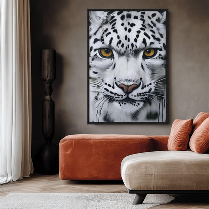 Snow Leopard Wildlife Art Canvas Print Detail | PaintFu