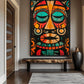 Mayan Mask Mexican Folk Art Digital Print