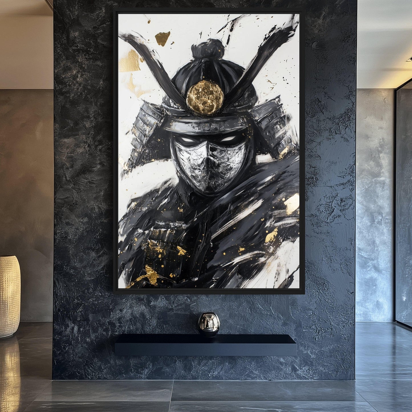 Samurai Warrior Modern Art Framed Canvas