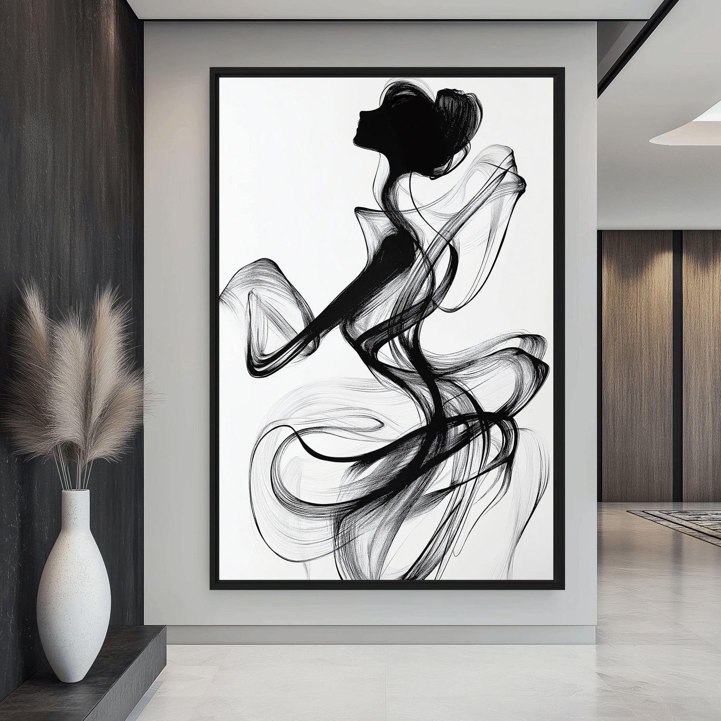 Female Figure Line Art Digital Print
