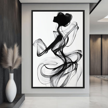 Female Figure Line Art Canvas Print Detail | PaintFu