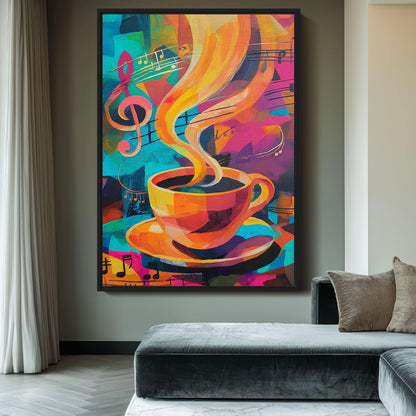 Coffee Abstract Art Canvas Print Detail | PaintFu
