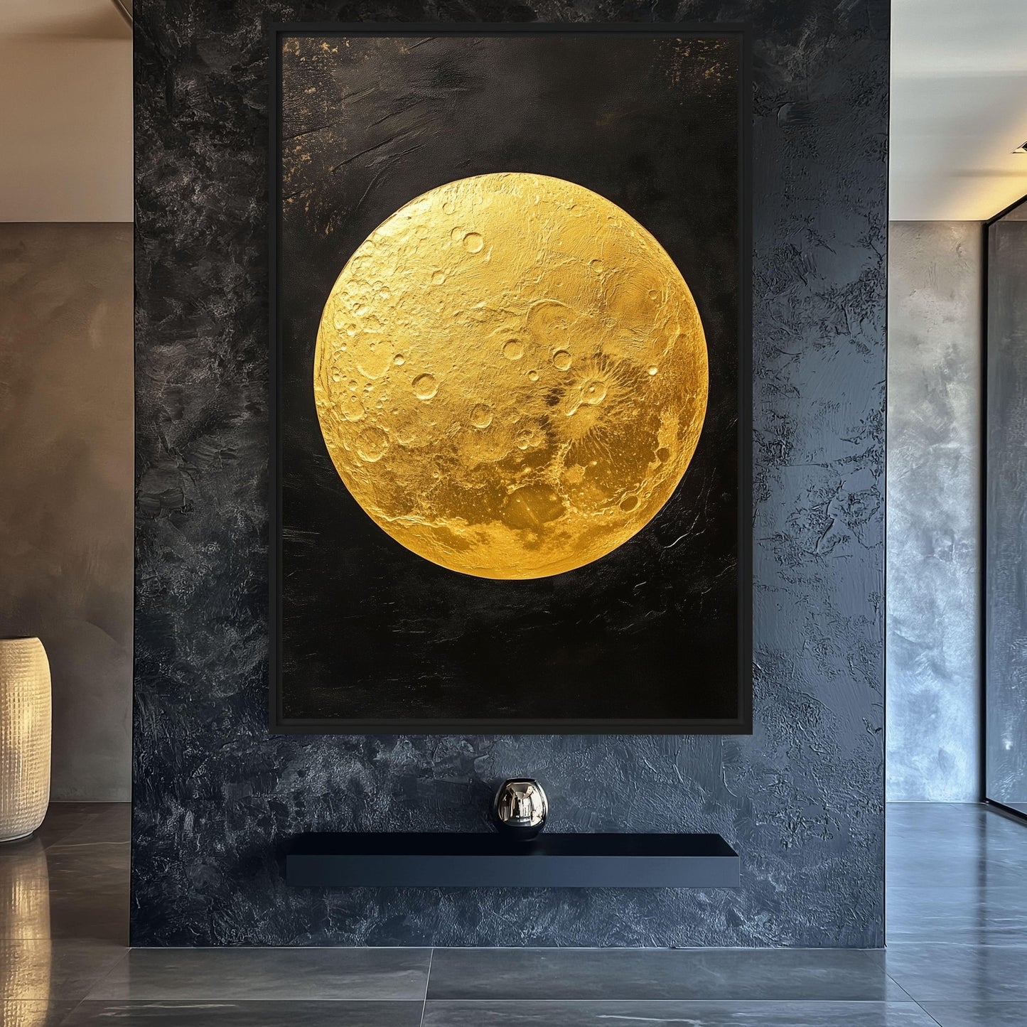 Full Moon Celestial Art Framed Canvas