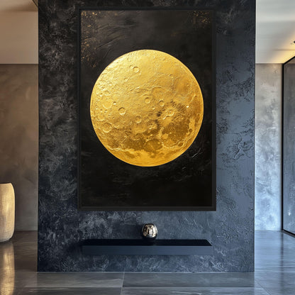 Full Moon Celestial Art Canvas Print Detail | PaintFu