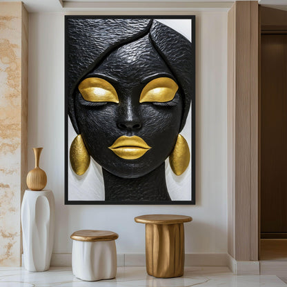 Luxury African Woman Canvas Print Detail | PaintFu
