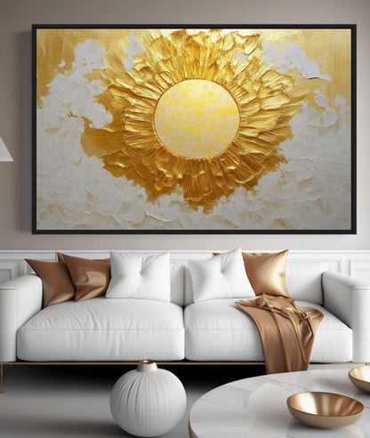 Sun Modern Art Canvas Print Detail | PaintFu