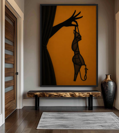 Sensual Lingerie Bra Minimalist Art Framed Canvas