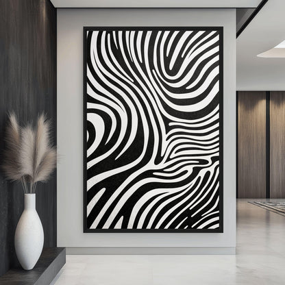 Black & White Pattern Art Digital Print - PaintFu