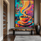 Coffee Abstract Art Framed Canvas