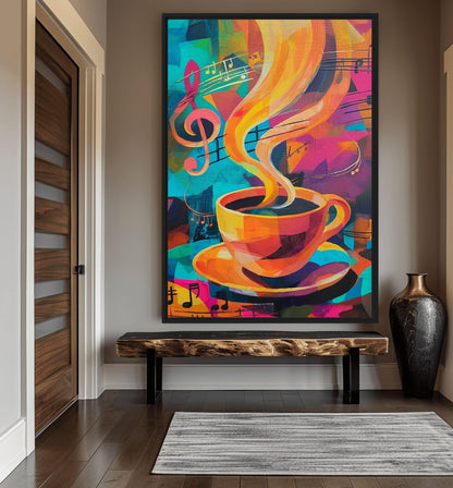 Coffee Abstract Art Canvas Print Detail | PaintFu