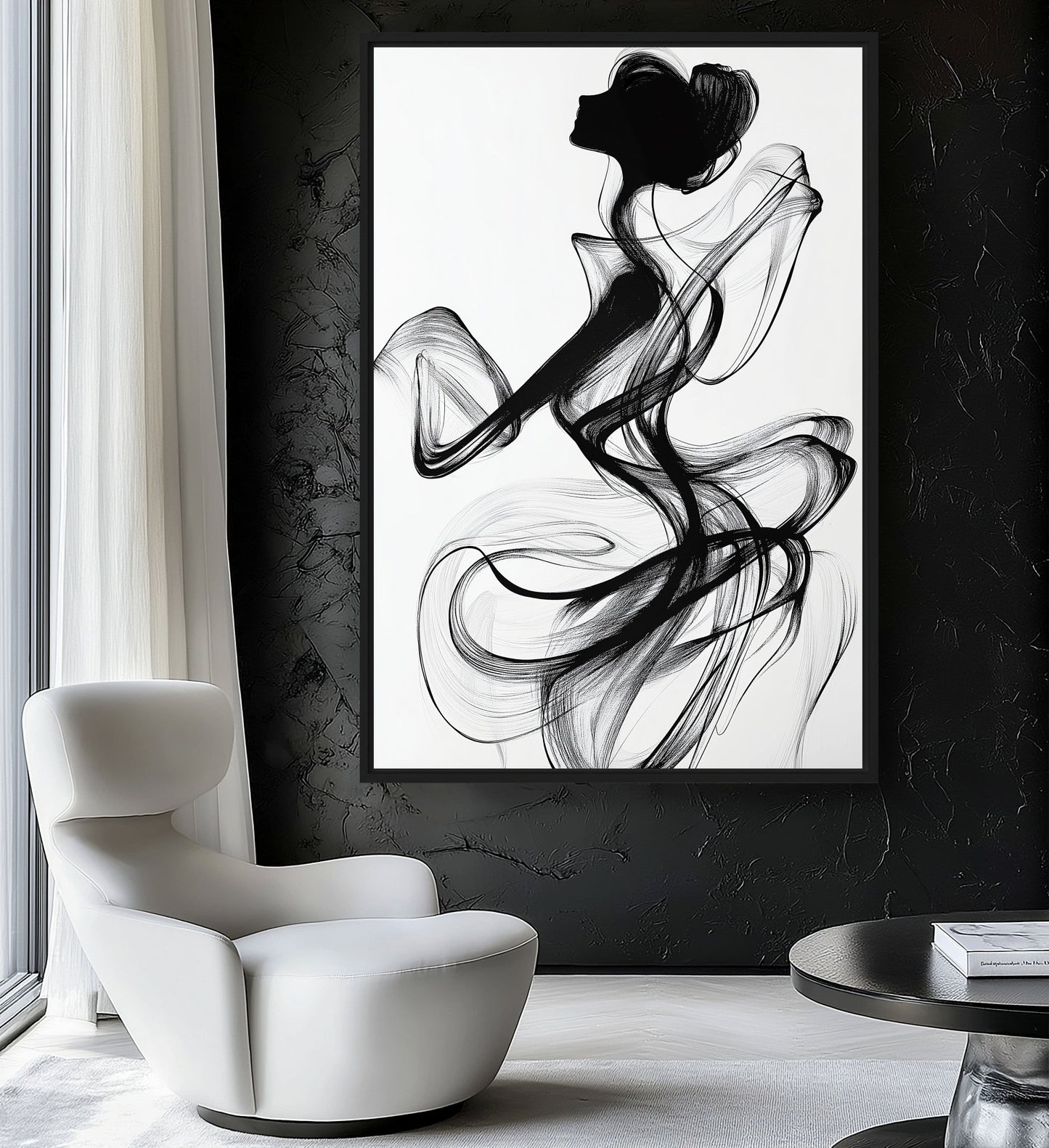 Female Figure Line Art Digital Print