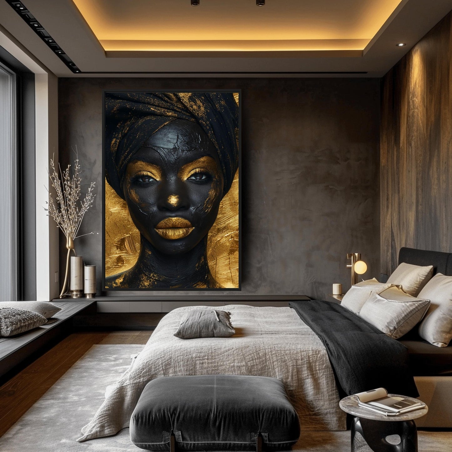 African Woman in Gold Art Digital Print