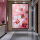 White Pink Flowers Floral Art Framed Canvas