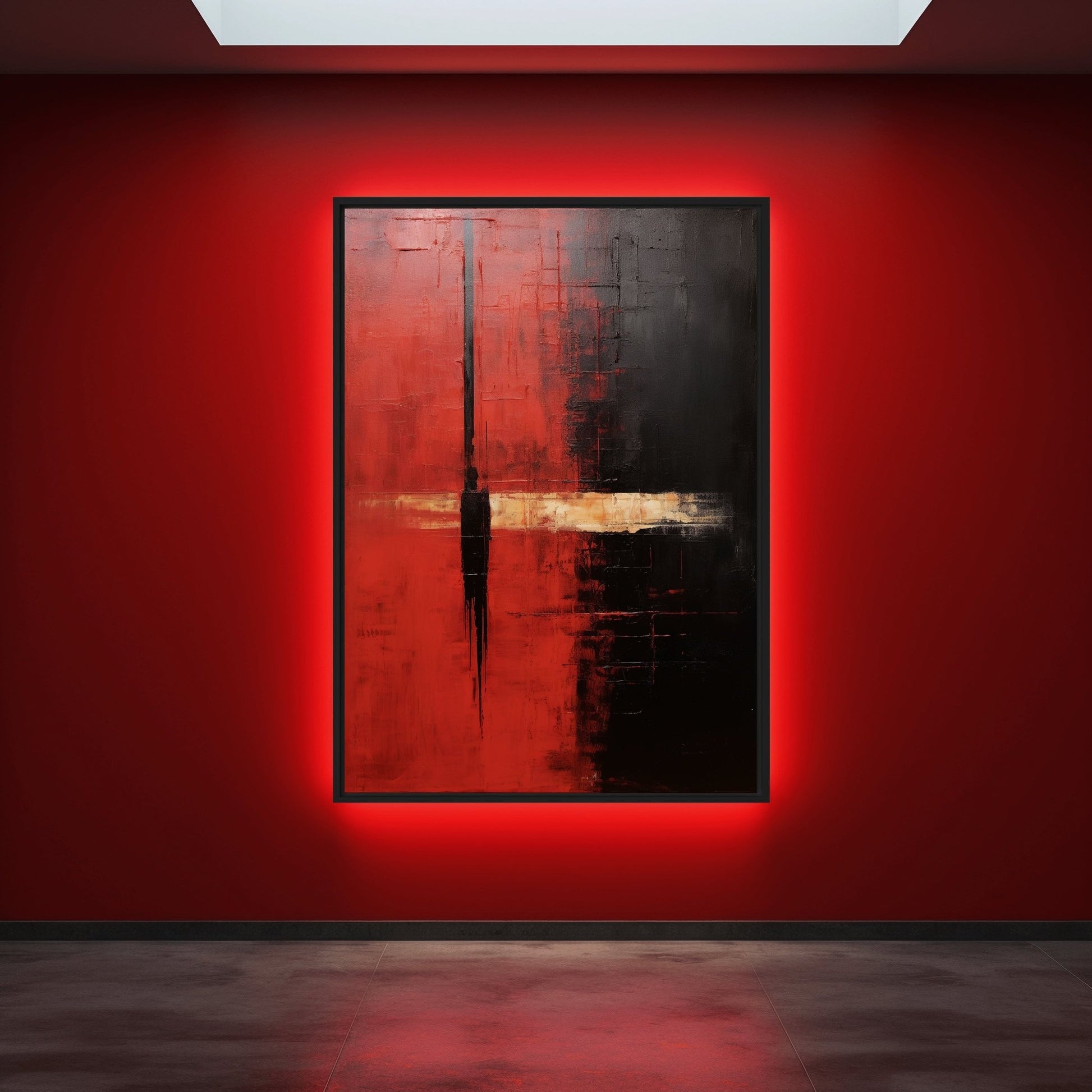 Mark Rothko Style Art Red Black Framed Canvas