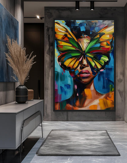 Woman Butterfly Face Art Digital Print
