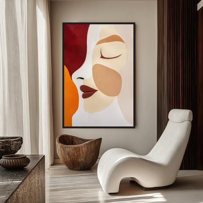 Female Face Minimalist Art Canvas Print Detail | PaintFu