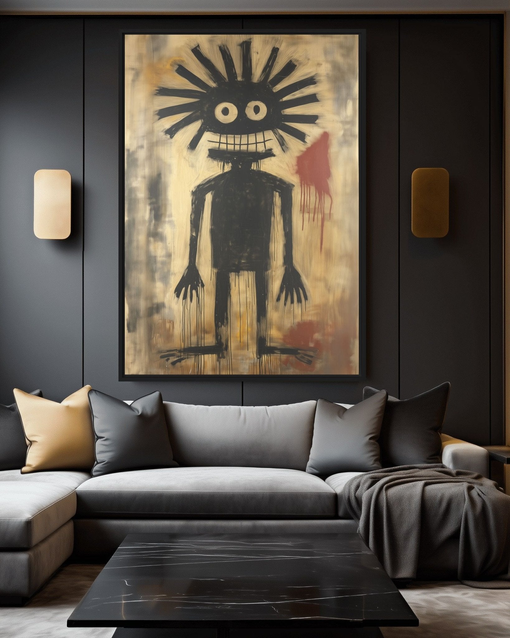 Basquiat Style Art Framed Canvas