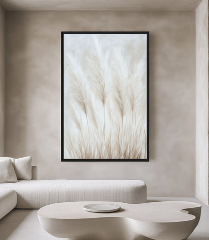 Pampas Grass Coastal Art Canvas Print Detail | PaintFu