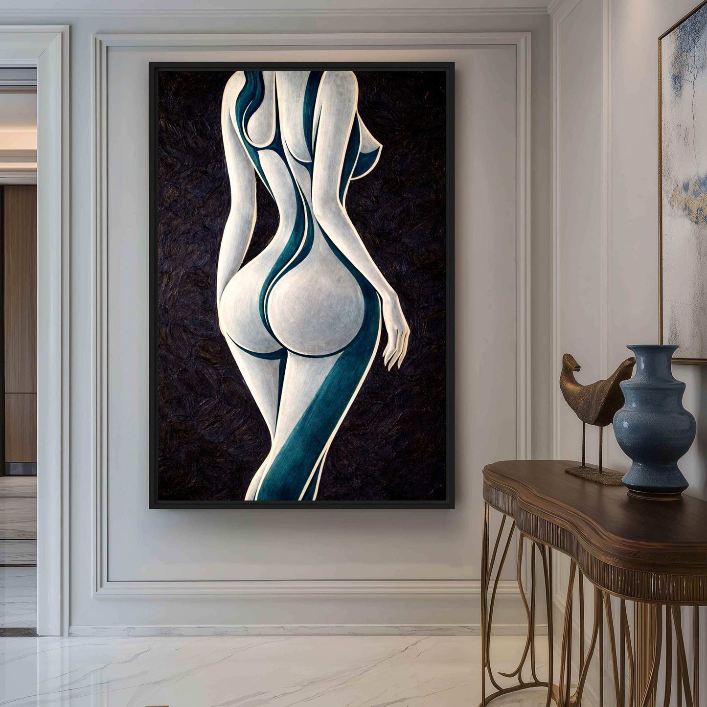 Female Body Abstract Sensual Art Framed Canvas