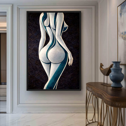 Female Body Abstract Sensual Art Framed Canvas