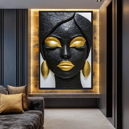 Luxury African Woman Canvas Print Detail | PaintFu